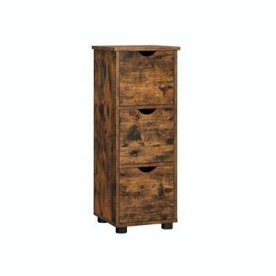 Badkamermeubel met lades in vintage bruin 30 x 30 x 80 cm (L x B x H)