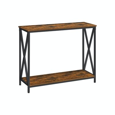 Industrieel design salontafel met metalen frame 100 x 35 x 80 cm (L x B x H)
