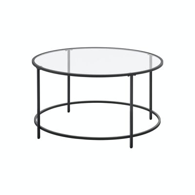 Ronde salontafel met zwart metalen onderstel 84 x 45,5 cm (Ø x H)