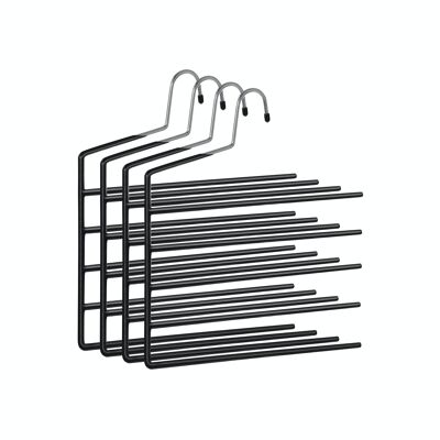 Meerdere hangers set van 4 zwart 32 x 0,5 x 35 cm (L x B x H)