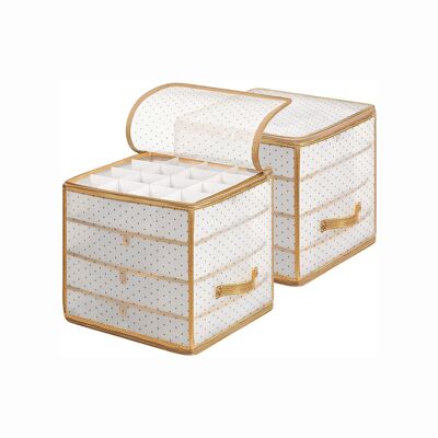 Set van 2 opbergdozen 34,5 x 34,5 x 34 cm (L x B x H)