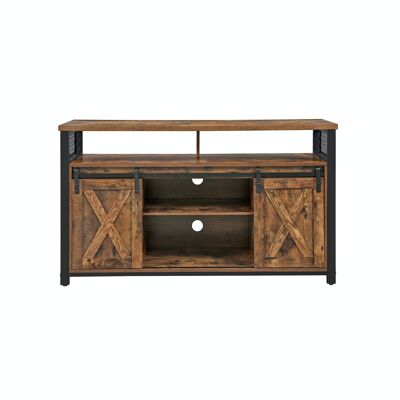 Tv meubel vintage bruin en zwart 135 x 40 x 76 cm (L x B x H)