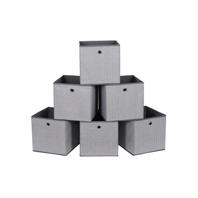 Set van 6 Opbergboxen Donkergrijs 30 x 30 x 30 cm (L x B x H)