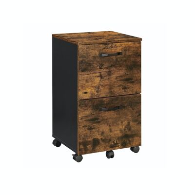 Rolcontainer vintage bruin-zwart 42 x 40 x 70 cm (L x B x H)