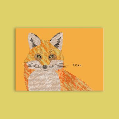Postkarte Holzschliffpappe - Tiere - Fuchs