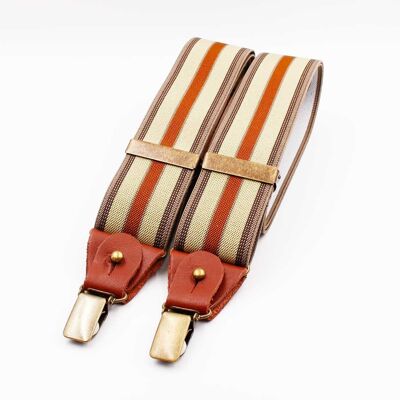 Brown Striped Suspenders