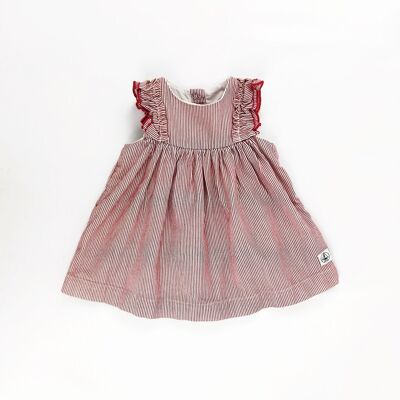 Small striped dress - used - 3 months