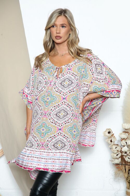 Oversized psychedelic print top