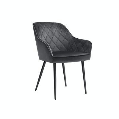 Gestoffeerde stoel met armleuningen grijs 62,5 x 60 x 85 cm (L x B x H)