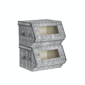 Lot de 2 boîtes de rangement en tissu 2