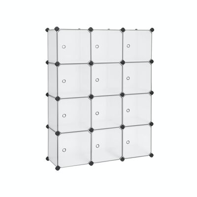Shelving system with 12 compartments