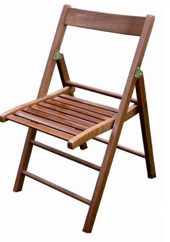 Magnifique chaise pliante en bois avec 8 éclisses en noyer