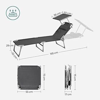 Chaise longue avec oreiller et toit 5