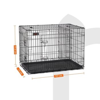Cage pour chien 107 x 70 x 77,5 cm avec portes 3