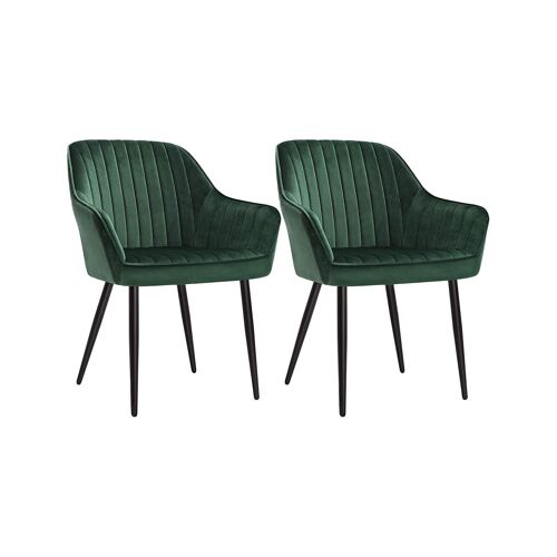 Eetkamerstoelen set van 2 groen-zwart