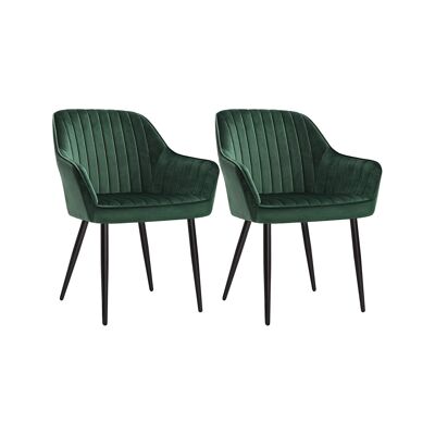 Dining room chairs set of 2 green-black