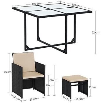 Ensemble de 9 salons de jardin en polyrotin 5