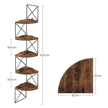 Étagère d'angle à 5 niveaux au mur 8