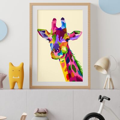 Stampa giraffa (Collezione Geometric Rainbow)