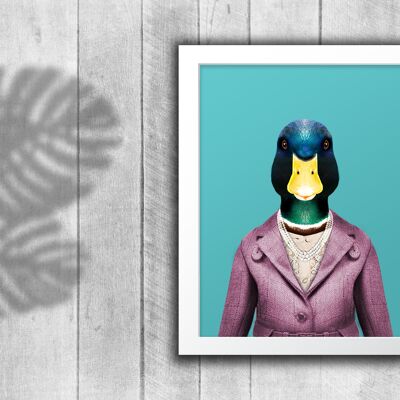 Duck in clothes print: Blue (Animalyser)