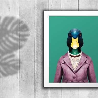 Duck in clothes print: Green (Animalyser)