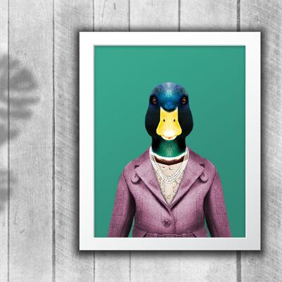 Duck in clothes print: Green (Animalyser)