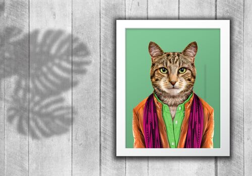 Cat in clothes print: Green (Animalyser)