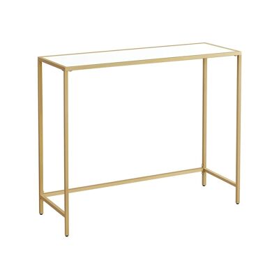 Console table with gold white steel frame