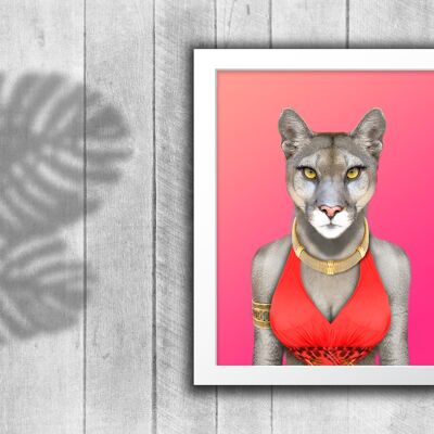 Cougar en imprimé vestimentaire : Rose (Animalyser)