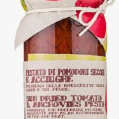 Pesto de tomates séchées et anchois, Calabrais à l'huile 180 g