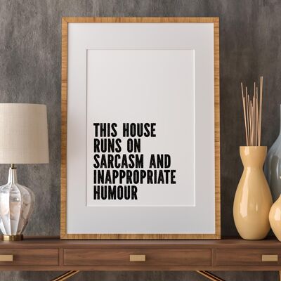 Sarcasm and inappropriate humour stamp font print