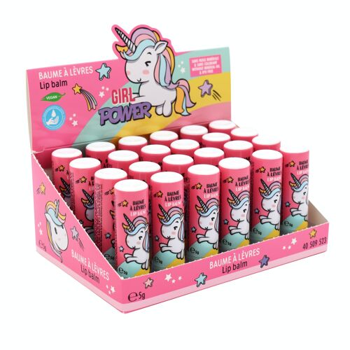 LICORNE Girl Power, Soin des Lèvres, Parfumés, Fraise, Hydratation, Enfants, Vegan, 5g, TAKE CARE