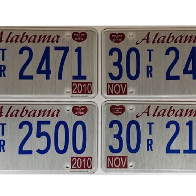 ALABAMA: targa americana autentica 30x15 cm piatta