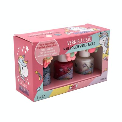 licorne Coffret de 3 vernis à l'eau + bague 9 ml