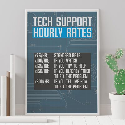 Impression des tarifs horaires du support technique