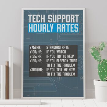 Impression des tarifs horaires du support technique 1