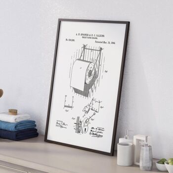 Impression de dessin de brevet de porte-rouleau de papier toilette pour salle de bain, toilette ou WC 1