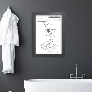 Impression de dessin de brevet de piston de toilette pour salle de bain, toilette ou WC 2
