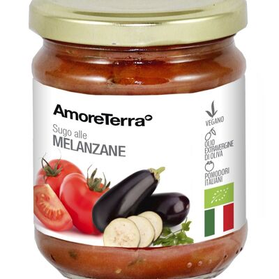 ORGANIC TOMATO AND EGGPLANT SAUCE - READY SAUCE - ORGANIC ITALIAN TOMATO - GLASS JAR - NO GMO - MADE IN ITALY