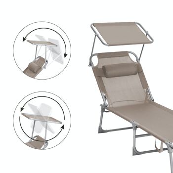 Chaise longue avec dossier réglable 7