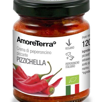 PESTO DE PIMIENTO PICANTE ORGÁNICO "PIZZICHEL" - SIN OGM - PRODUCTO ITALIANO - BOTE DE CRISTAL