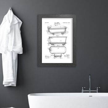 Impression de dessin de brevet de baignoire pour salle de bain, toilette ou WC 2