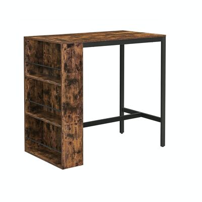 Industrial design bar table with shelves
