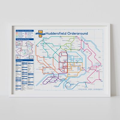 Pub-Karte im Stil der Londoner U-Bahn: Huddersfield
