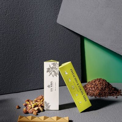 Bean-To-Bar White Chocolate With Pistachio & Cocoa Nibs 40%