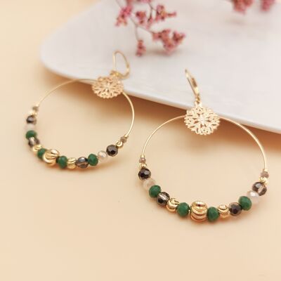 Jeanne lace hoop earrings - Mint Green