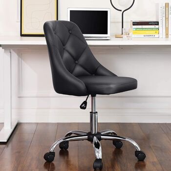 Chaise d'ordinateur réglable en hauteur noire 8