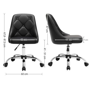 Chaise d'ordinateur réglable en hauteur noire 10