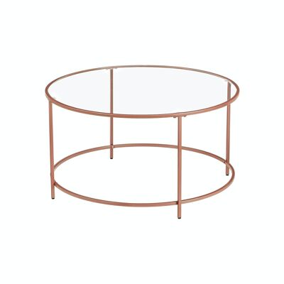 Glass table with metal frame