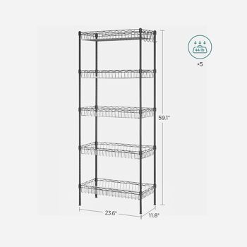Étagère en métal avec 5 étagères réglables 9